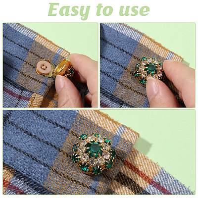 12Pcs 6 Colors Brass Rhinestone Cufflinks DIY-GL0007-16-1