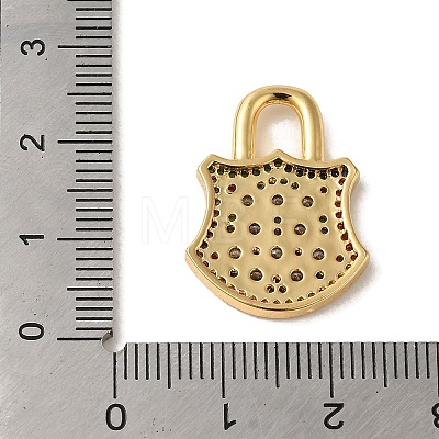 Brass Micro Pave Cubic Zirconia Glass
 Pendants KK-R162-029C-G-1