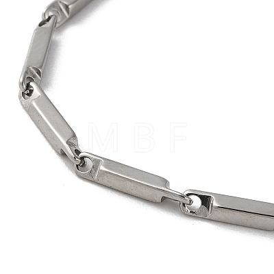 201 Stainless Steel Bar Link Chain Necklaces for Men Women NJEW-G112-07D-P-1