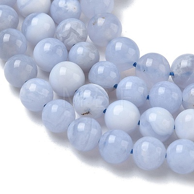Natural Blue Lace Agate Beads Strands G-F222-30-6mm-01-1