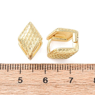 Rhombus Brass Hoop Earrings EJEW-H178-06G-1