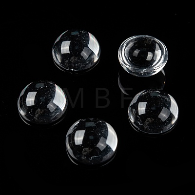Transparent Half Round Glass Cabochons X-GGLA-R027-14mm-1