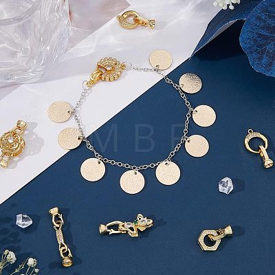 10 Sets 10 Styles Fold Over Clasp Sets FIND-FH0005-45-1