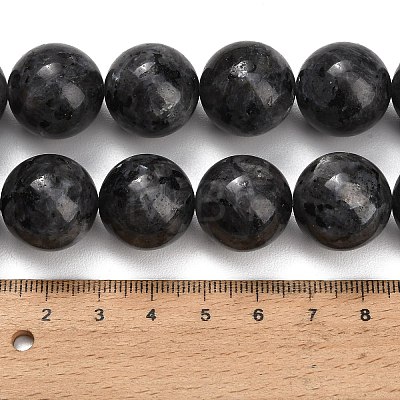 Natural Larvikite Beads Strands GSR18mmC128-1