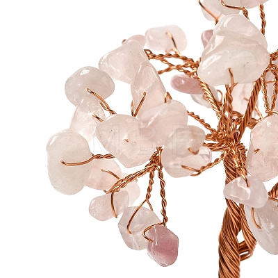 Christmas Natural Rose Quartz Chips Tree Decorations DJEW-K028-03E-1