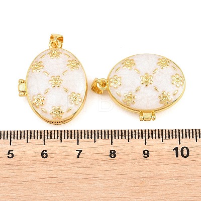 Brass Locket Pendants KK-D232-13G-1