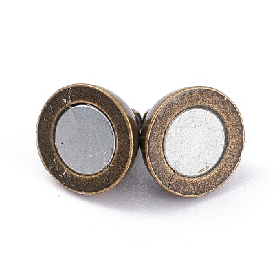 Round Brass Magnetic Clasps with Loops X-MC019-AB-1