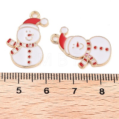 Christmas Theme Barrel Plating Alloy Enamel Pendants PALLOY-S192-01KCG-04-1