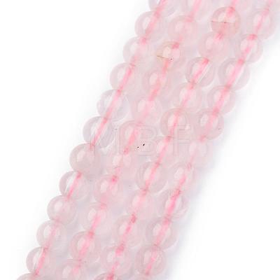 Natural Rose Quartz Round Bead Strands G-P072-05-4mm-1