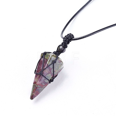 Natural & Synthetic Mixed Stone Pendants Necklaces NJEW-E140-A-1