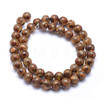 Tibetan Dzi Agate Beads G-J358-06-8mm-1
