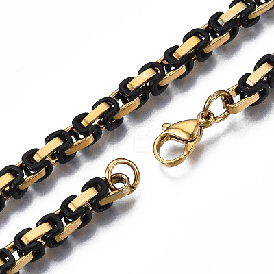 Ion Plating(IP) 201 Stainless Steel Byzantine Chain Bracelet for Men Women BJEW-S057-89B-01-1