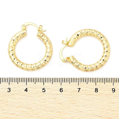 Brass Two Tone Hoop Earrings EJEW-B117-06C-G-1