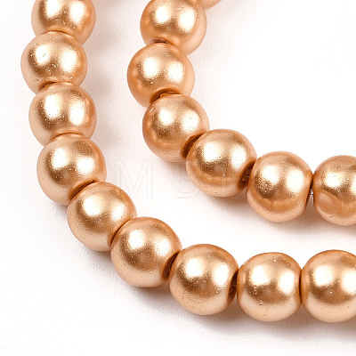 Baking Painted Pearlized Glass Pearl Round Bead Strands HY-Q003-4mm-36A-1