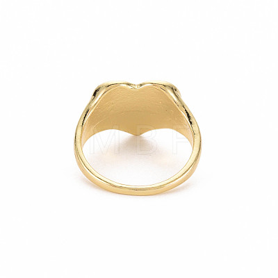 Rack Plating Light Gold Alloy Enamel Wide Band Rings RJEW-Q163-002-RS-1