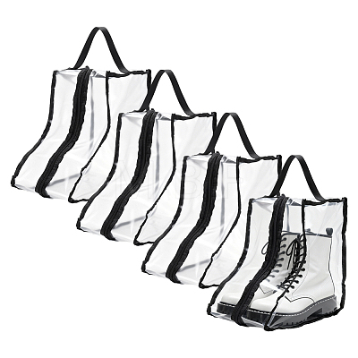 Clear PVC Plastic Shoes Storage Zipper Bags with Handles ABAG-WH0045-71A-1