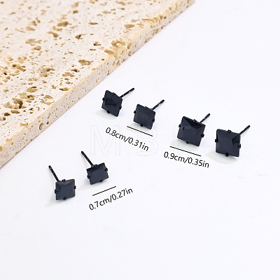 Geometric Square 304 Stainless Steel Stud Earrings for Women YP6314-1-1
