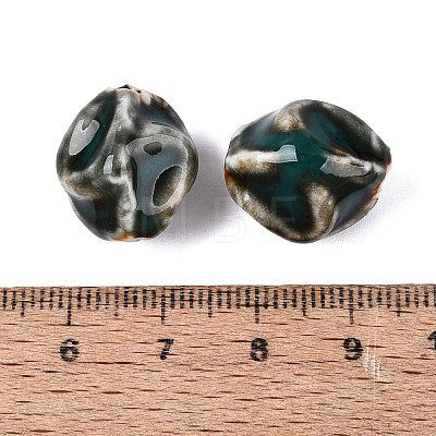 Vintage Handmade Porcelain Wrinkle Beads PORC-Q006-09G-1