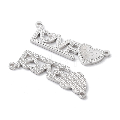 Rhodium Plated 925 Sterling Silver Connector Charms STER-C003-23P-1