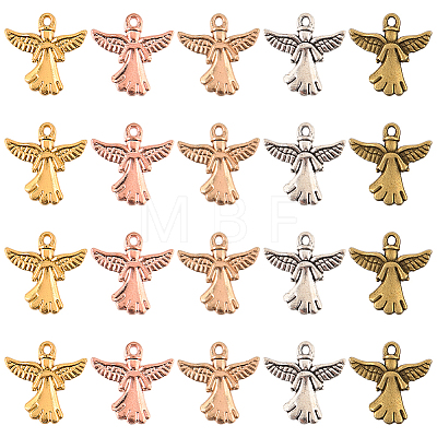 40Pcs 5 Colors Tibetan Style Alloy Pendants FIND-SC0016-64-1