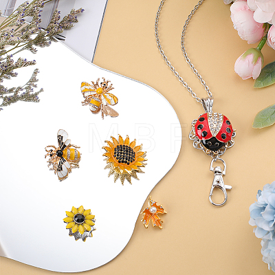 DIY Interchangeable Flower & Bee Office Lanyard ID Badge Holder Necklace Making Kit DIY-SC0022-01-1