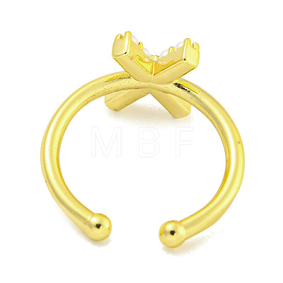 Rack Plating Brass Open Cuff Rings for Women RJEW-F162-01G-X-1