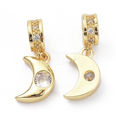Brass Cubic Zirconia Pendants ZIRC-C001-05G-1