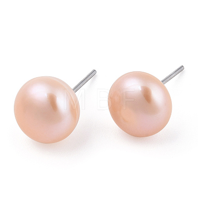 Natural Pearl Stud Earrings PEAR-N020-09B-1