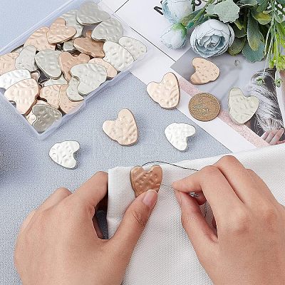 Fingerinspire 40Pcs 4 Style Zinc Alloy Shank Buttons BUTT-FG0001-07-1