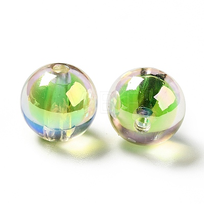 Two Tone UV Plating Rainbow Iridescent Acrylic Beads TACR-D010-03A-05-1