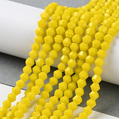 Opaque Solid Color Imitation Jade Glass Beads Strands GLAA-F029-P4mm-05-1