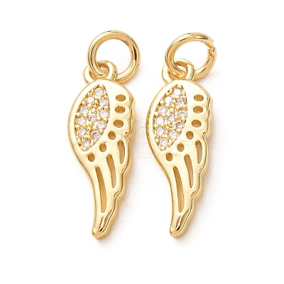 Brass Micro Pave Clear Cubic Zirconia Pendants CU-E003-18G-30-1