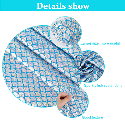 Fishscale Pattern Polyester Fabrics DIY-WH0304-508B-1