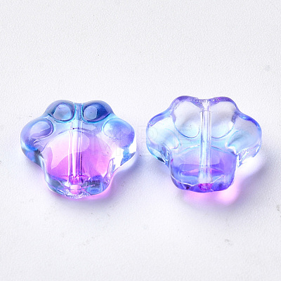 Two Tone Transparent Spray Painted Glass Beads X-GGLA-S054-008D-01-1