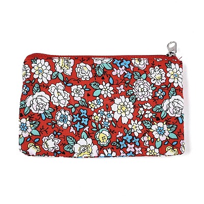 Flower Pattern Cotton Cloth Wallets AJEW-N003-07-1
