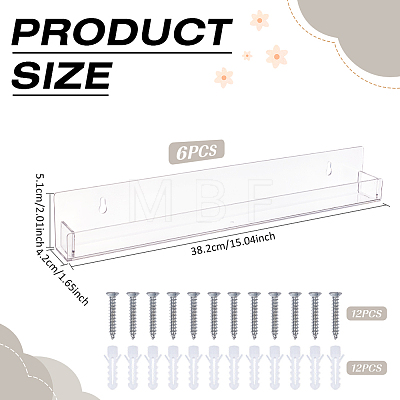 6Pcs Transparent Acrylicc Jewelry Display Stands ODIS-WH0079-092-1