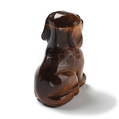 Natural Tiger Eye Carved Healing Dog Figurines DJEW-F025-01A-1