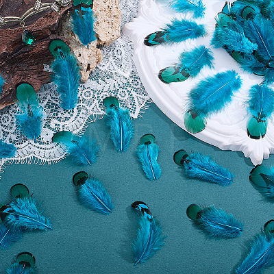 Peacork Feather Ornaments for Kindergarten DIY Crafts AJEW-WH0596-800A-1