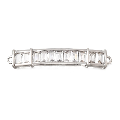 Brass Pave Clear Cubic Zirconia Links Connector Charms KK-K426-01P-1