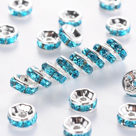 Brass Grade A Rhinestone Spacer Beads LS-RSB034NF-13-1