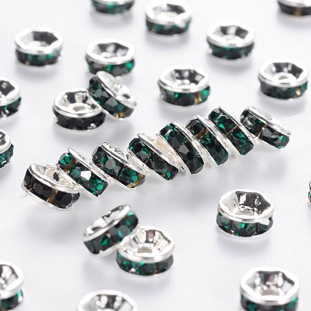 Brass Grade A Rhinestone Spacer Beads RSB036NF-12-1