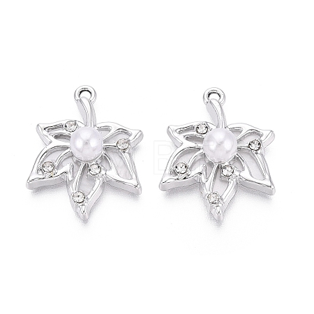 Alloy with ABS Imitation Pearl & Crystal Rhinestone & Acrylic Pendants PALLOY-Q466-04P-01-1