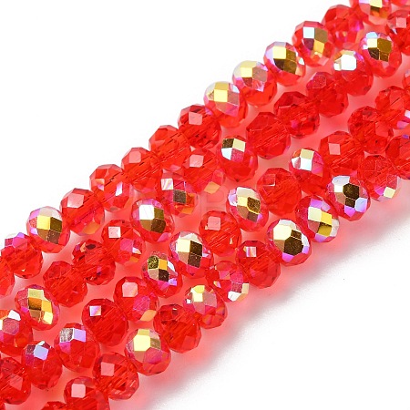 Electroplate Transparent Glass Beads Strands EGLA-A046-01A-01-1