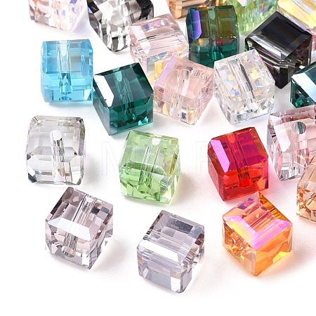 Faceted Transparent Glass Beads GLAA-E047-03C-1
