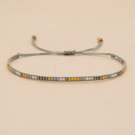 Bohemian Braided Adjustable Glass Seed Beaded Bracelets EX8332-5-1