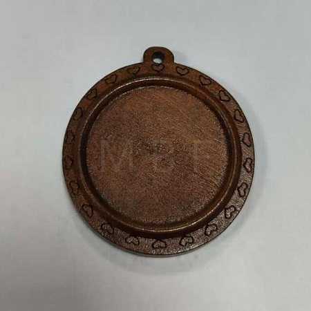 Wooden Pendant Cabochon Settings WOOD-WH0034-89C-1