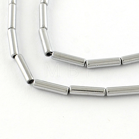 Electroplate Non-magnetic Synthetic Hematite Tube Bead Strands G-S203-10I-1