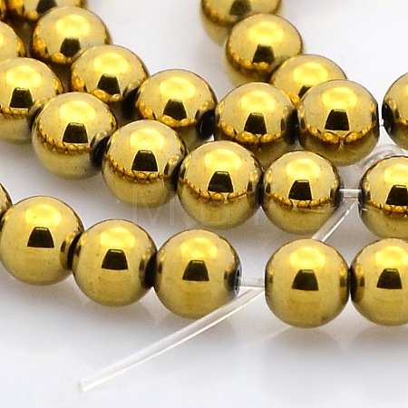 Round Non-magnetic Synthetic Hematite Beads Strands G-P061-62G-1