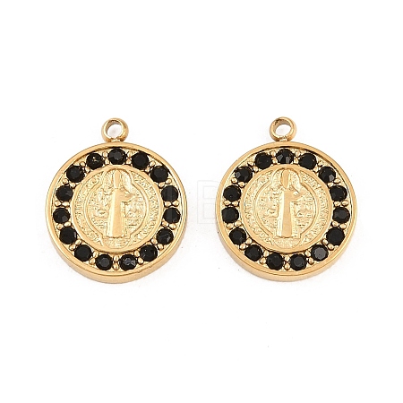 304 Stainless Steel Rhinestone Pendants STAS-Z202-05G-03-1