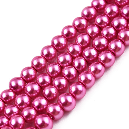 Baking Paint Pearlized Glass Pearl Round Bead Strands HY-Q003-10mm-10-1